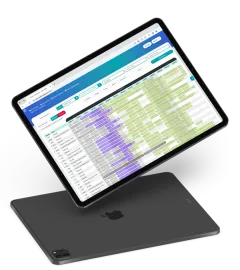 property management system dashboard displayed on a tablet computer
